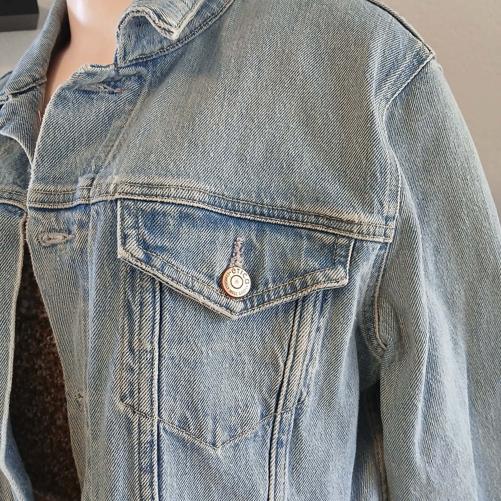 Eesome Light Blue Denim Jacket with Copper Accents - Picture 4 of 9